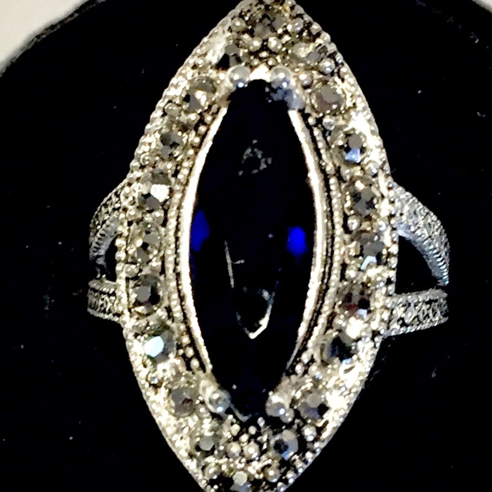 Lapis Lazuli Blue Gem Stone & Silver 925 Size 5